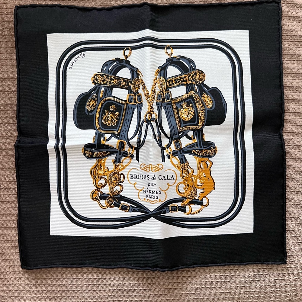 Hermes Brides de Gala pocket square.